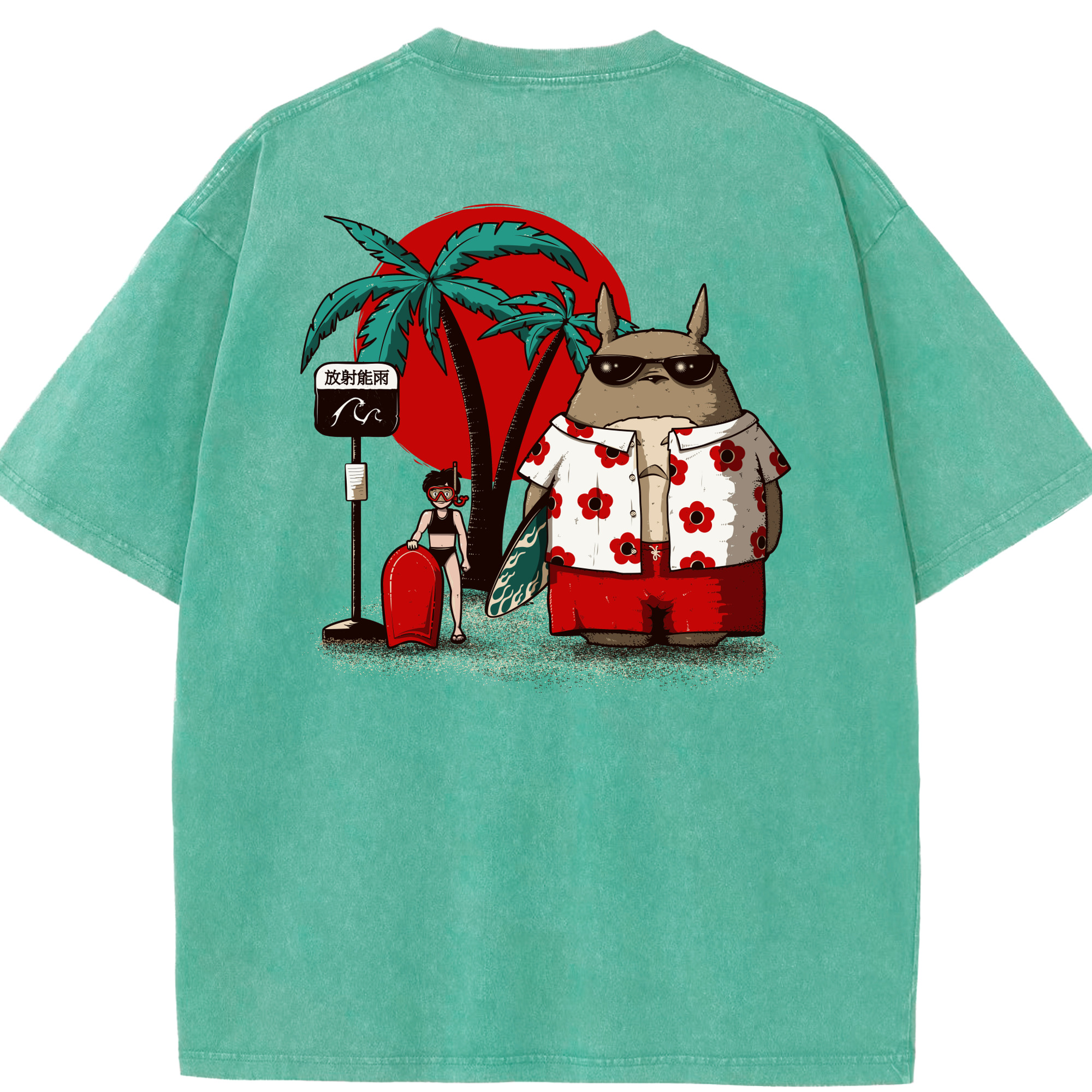 （画像用） となりのトトロ 草壁メイ 草壁サツキ My Neighbor Totoro Satsuki Kusakabe Mei Kusakabe 綿100% ヴィンテージ風 半袖Tシャツ（背面プリント）
